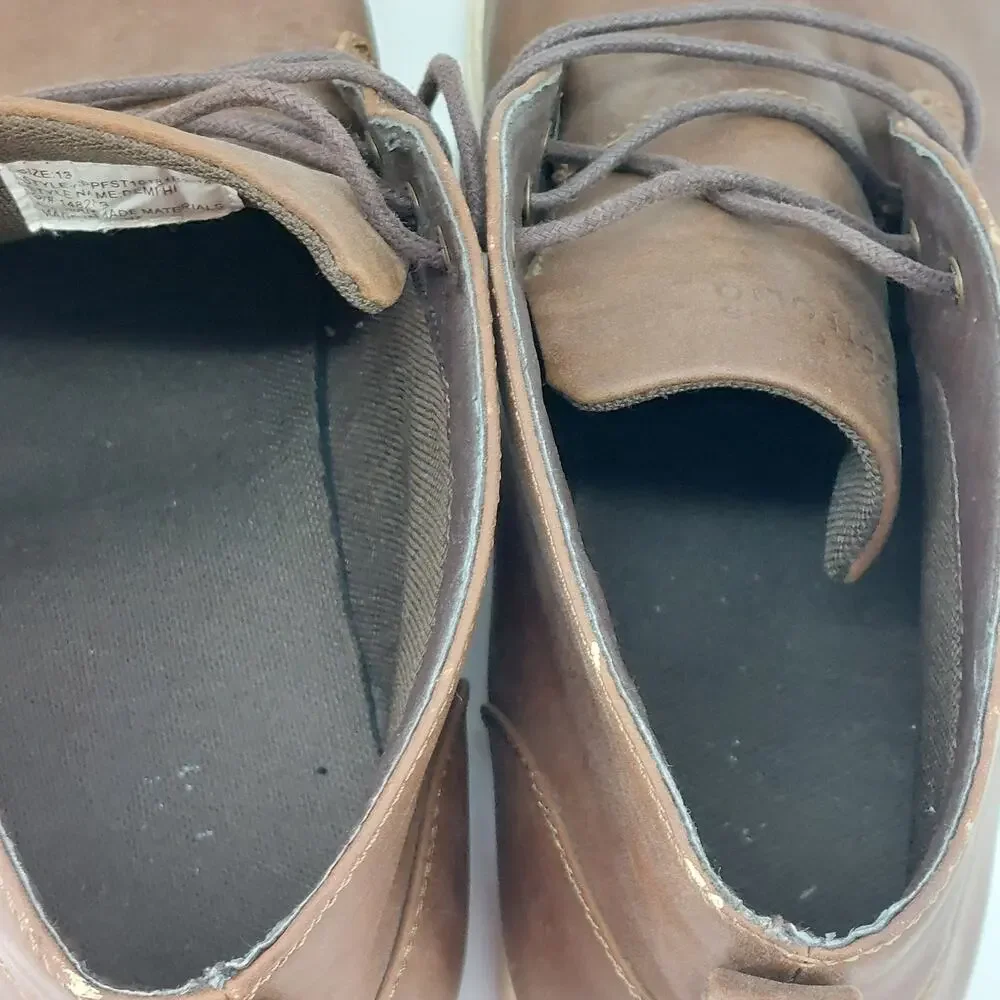 Perry Ellis Portfolio Men's Brown Lace Up Demi Hi Casual Dress Sneaker